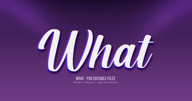 Editable 3d what text effect design