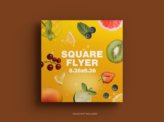 PSD editable 8x8 in square flyer mockup to present your design 3d render