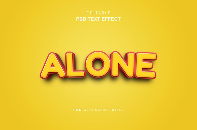 Editable Alone effect text styles