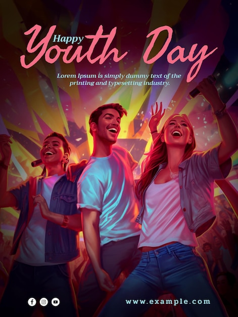 PSD editable banner for international youth day stand out