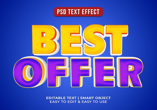 PSD editable best offer text effect