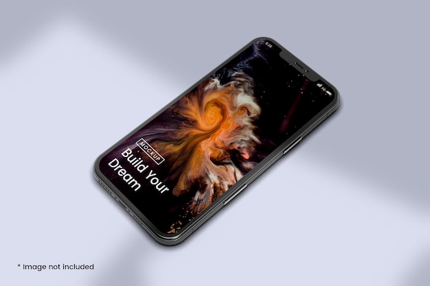 Editable black color top view smartphone mockup design