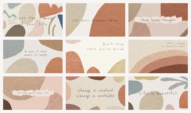 PSD editable blog banner templates psd earth tone abstract design with motivational quotes