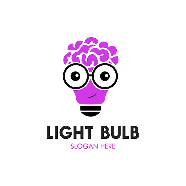 PSD editable brain amp light bulb psd template a cartoon head with a face on it