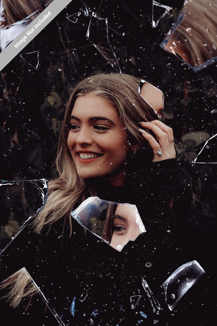 PSD editable broken glass photo effects for photoshop