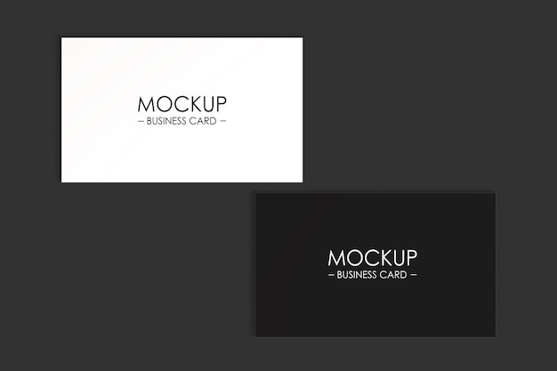 Editable business card mockup top view