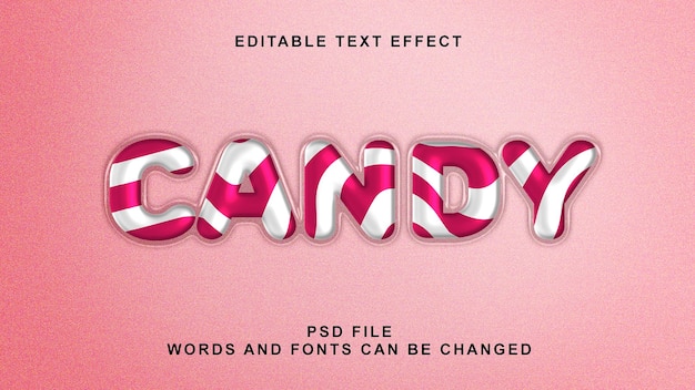 Редактируемые текстовые эффекты Candy