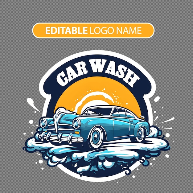PSD editable car wash logo