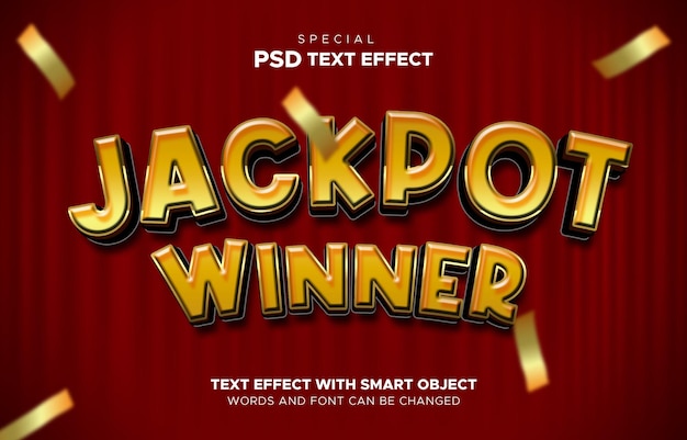 PSD editable casino slot jackpot winner text effect and gambling text style