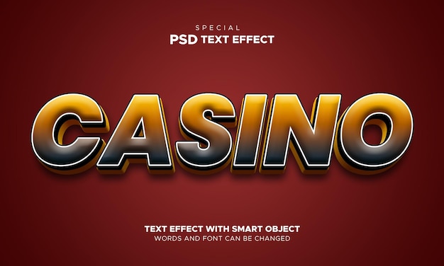 Editable casino slot text effect and gambling text style