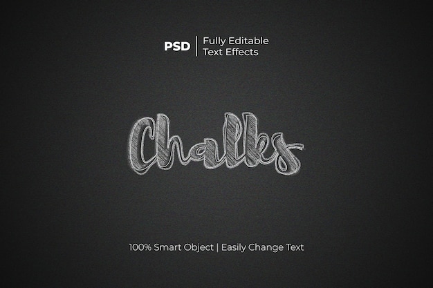 PSD editable chalk text styles effect