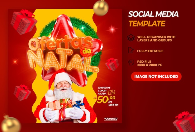 EDITABLE CHRISTMAS SOCIAL MEDIA TEMPLATE PREMIUM PSD