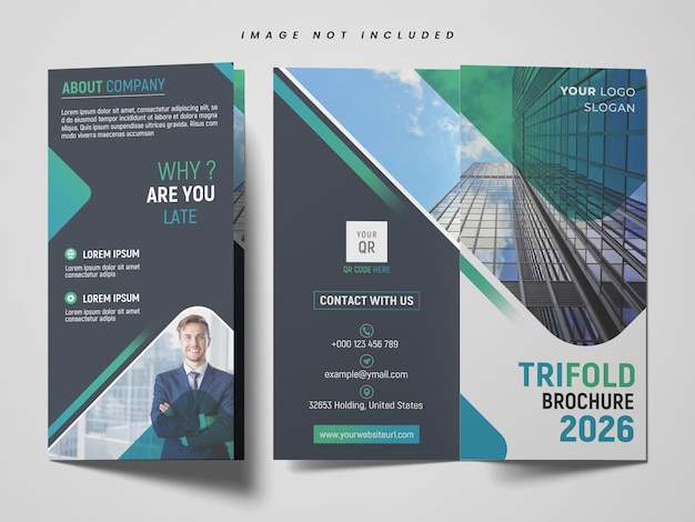 editable company trifold brochure design template