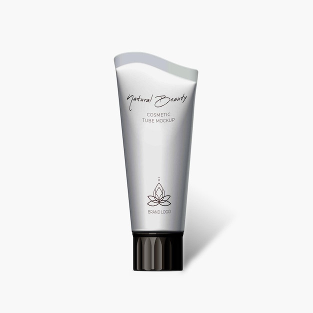 Editable cosmetic cream tube mockup