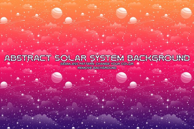 Editable Cosmic Background with Planet and Star Patterns