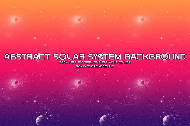 Editable Cosmic Background with Planet and Star Patterns