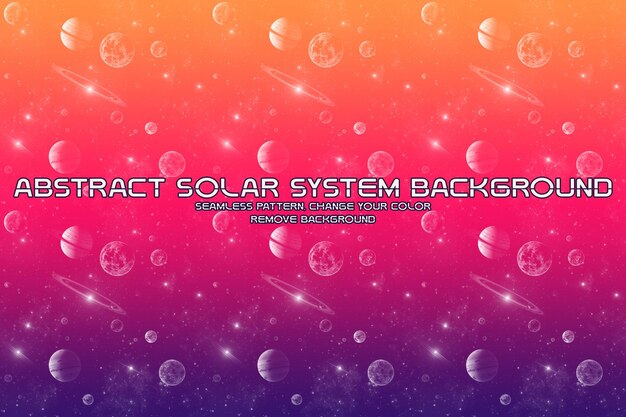 Editable Cosmic Background with Planet and Star Patterns