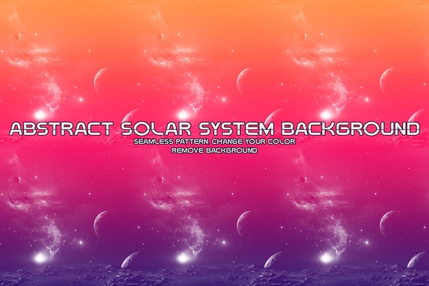 Editable Cosmic Background with Planet and Star Patterns
