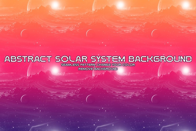Editable Cosmic Background with Planet and Star Patterns