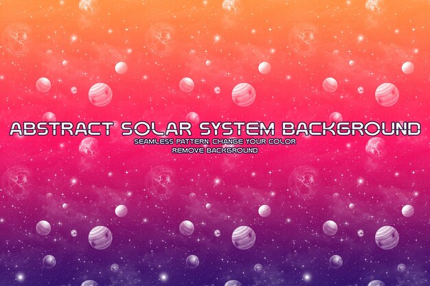 Editable Cosmic Background with Planet and Star Patterns