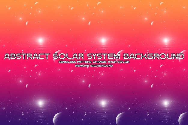 Editable Cosmic Background with Planet and Star Patterns