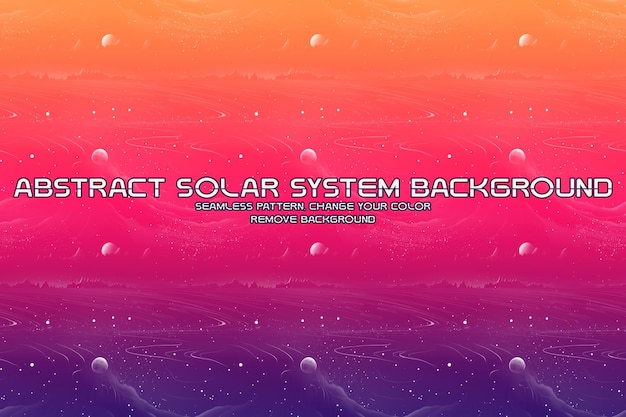 Editable Cosmic Background with Planet and Star Patterns