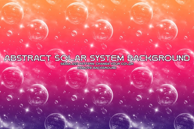 PSD editable cosmic background with planet and star patterns