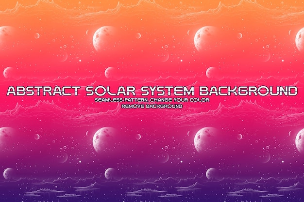 Editable Cosmic Background with Planet and Star Patterns