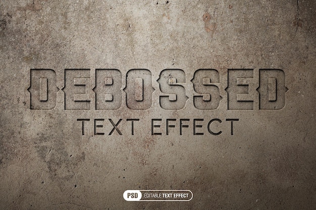 PSD editable debossed text effect