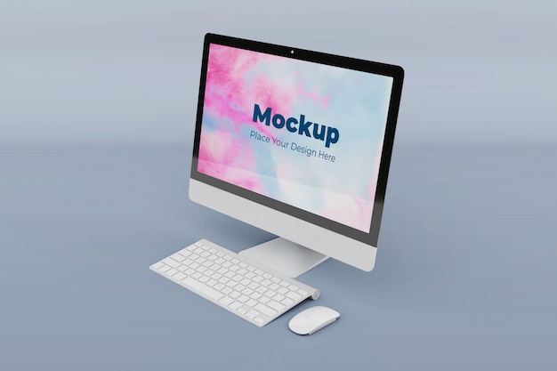 Editable desktop screen mockup design template