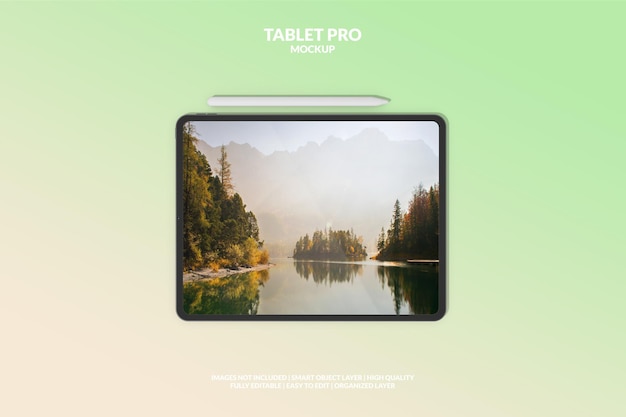 Editable digital device tablet pro screen mockup