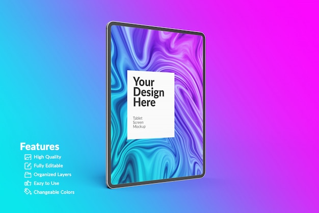 PSD editable digital device tablet screen mockup