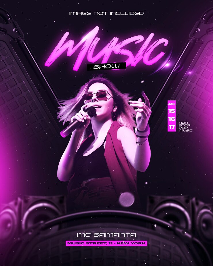 PSD editable flyer for music dj singer event and party