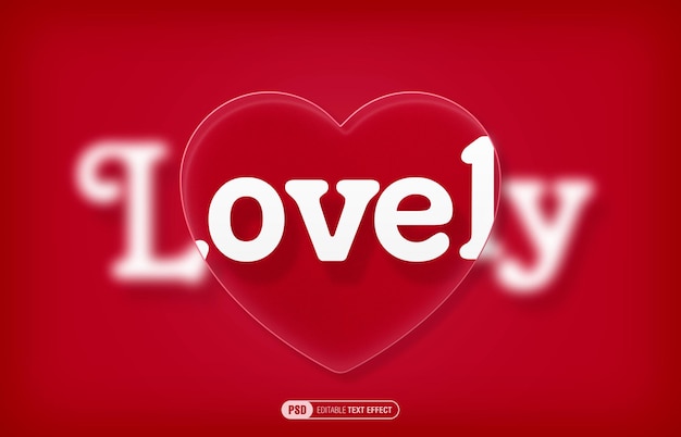 PSD editable focused valentines text effect