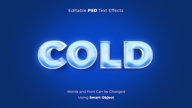 Editable freeze or ice psd text effect