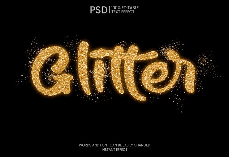 PSD editable glitter text effect