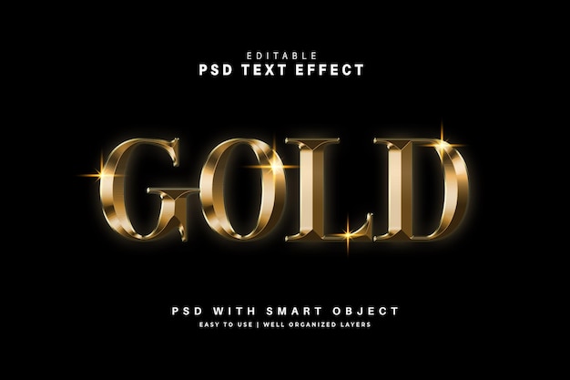 PSD editable gold text effect