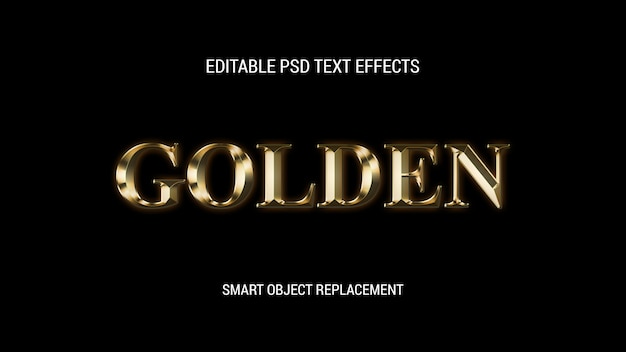 PSD editable golden text effects