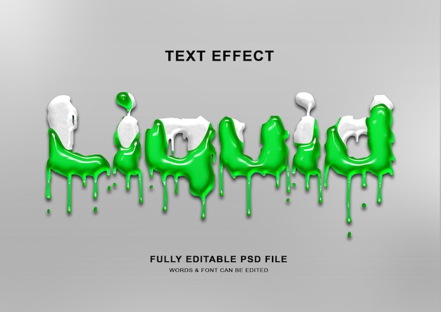 Editable green liquid text effect