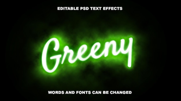 PSD editable green smoke text effect