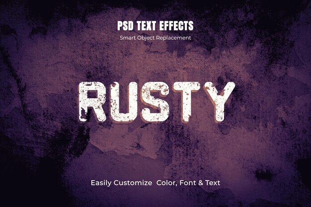 PSD editable grungy text effect