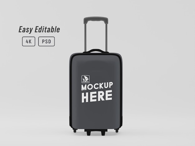 PSD editable hardside travel luggage bag mockup