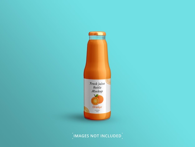 Mockup di bottiglia di succo sano modificabile