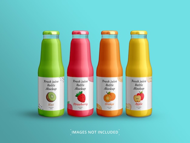 Mockup di bottiglia di succo sano modificabile