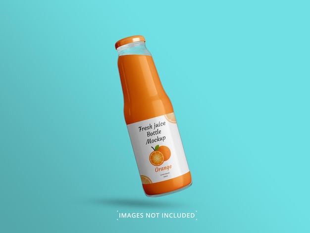 Mockup di bottiglia di succo sano modificabile