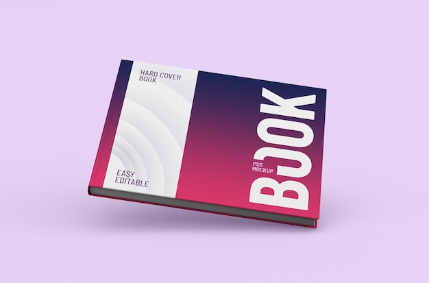 Editable high quality realistic rectangular thick hard cover book mockup on a clean background