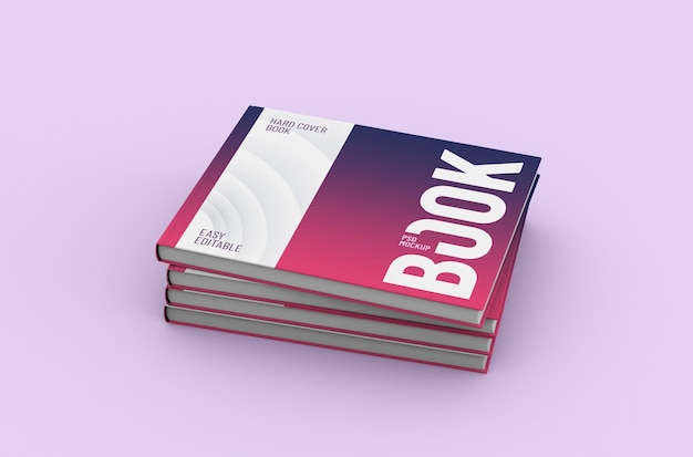 Editable high quality realistic rectangular thick hard cover book mockup on a clean background