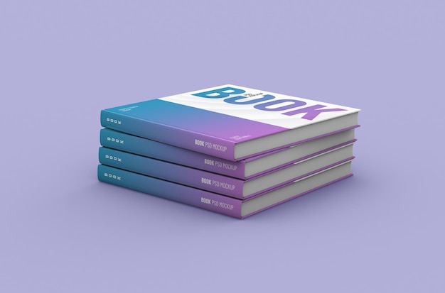 editable high quality realistic square thick hard cover book mockup on a clean background