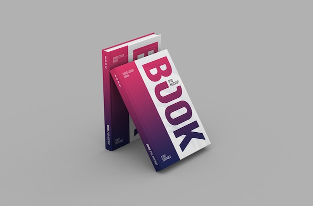 editable high quality realistic thick hard cover book mockup on a clean background