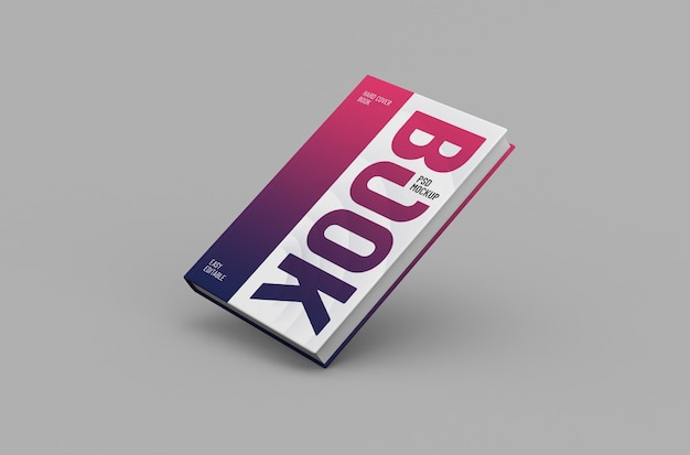 editable high quality realistic thick hard cover book mockup on a clean background